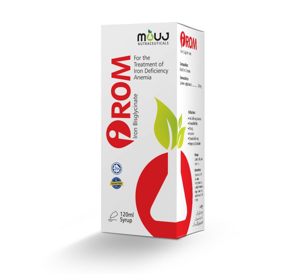 iRom Syrup (120ml) Maintain Red Blood Cells & Hemoglobin Levels Iron Bisglycinate